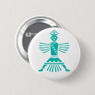 turquoise knifewing 6 cm round badge
