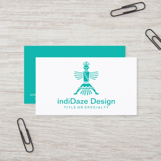 turquoise knifewing business card (Front/Back In Situ)