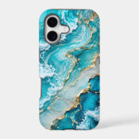 Turquoise Lagoon Waves Abstract