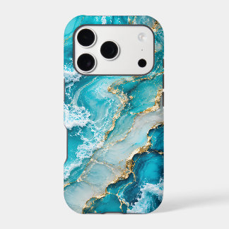 Turquoise Lagoon Waves Abstract