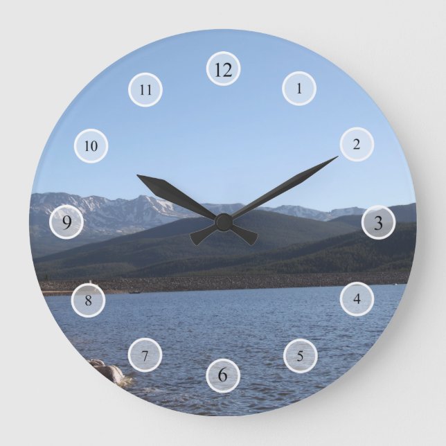 Turquoise Lake, Colorado Large Clock (Front)