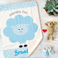 Turquoise Lamb Baby Boy Adorable Ewe Script Name
