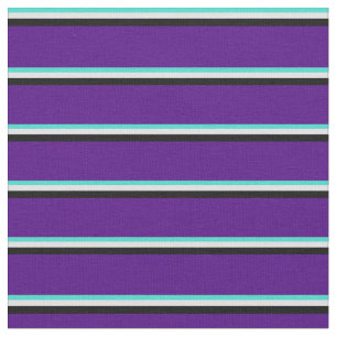 Turquoise, Lavender, Black & Indigo Pattern Fabric