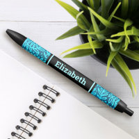 Turquoise leaf pattern custom name modern