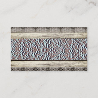 Turquoise Leather Country Western Business Cards