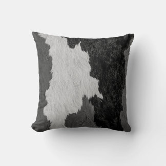 Turquoise Leather Cow Spotted Hide Image of Fur Cushion