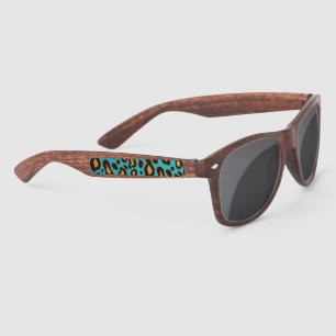 Turquoise Leopard Print Sunglasses