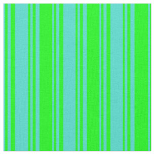 Turquoise & Lime Coloured Lines Fabric