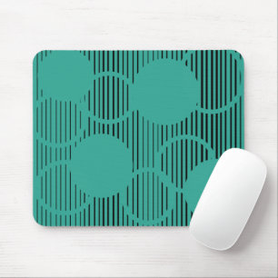 Turquoise Lined Circles  Mouse Pad