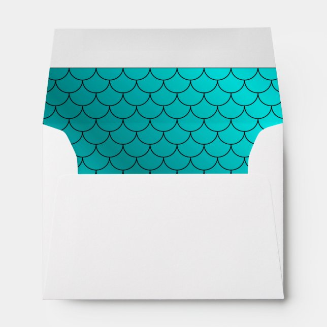 Turquoise Lined Invitation Envelope (Back (Bottom))