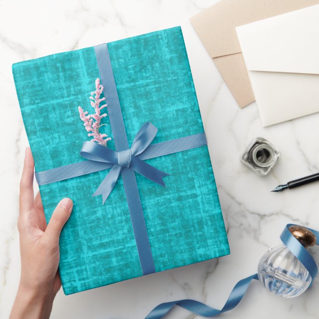 Turquoise Linen Wrapping Paper (Gifting)