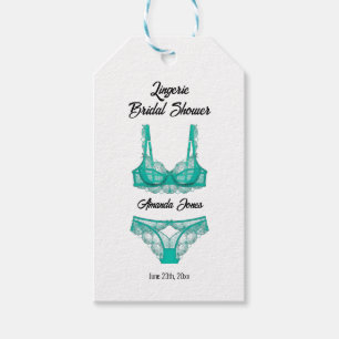 Turquoise Lingerie Bridal Shower Gift Tags
