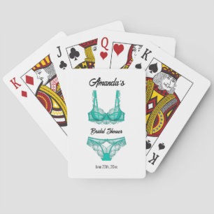 Turquoise Lingerie Bridal Shower Playing Cards