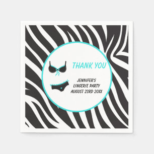 Turquoise Lingerie Party Thank You Napkin