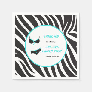 Turquoise Lingerie Party Thank You Napkin