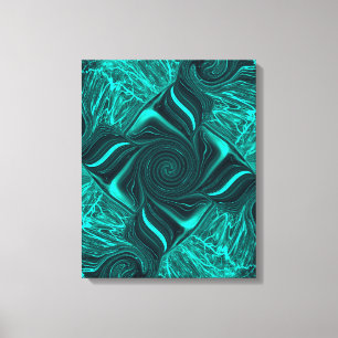 Turquoise Liquid Marble Abstract Art Canvas Print