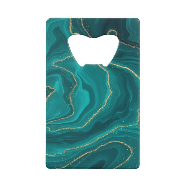 Turquoise liquid marble background with gold (Front)