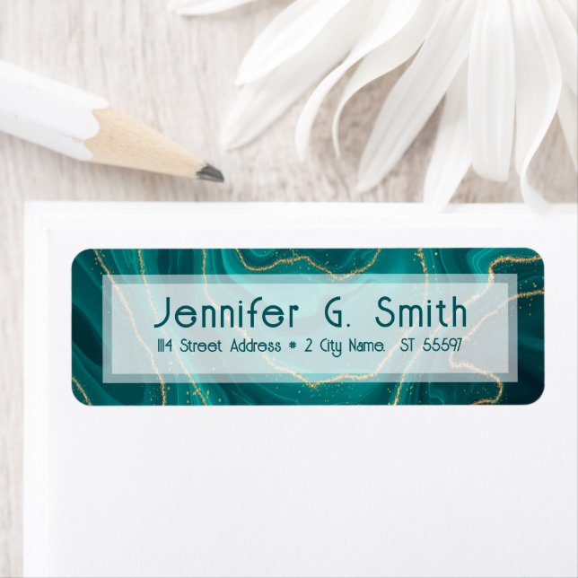 Turquoise liquid marble texture with gold accents  (Insitu)