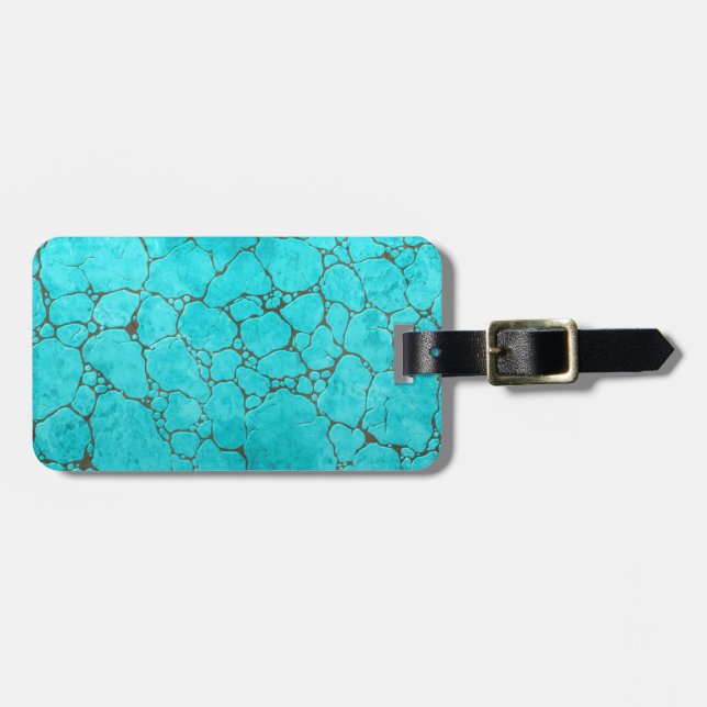 turquoise luggage tag (Front Horizontal)