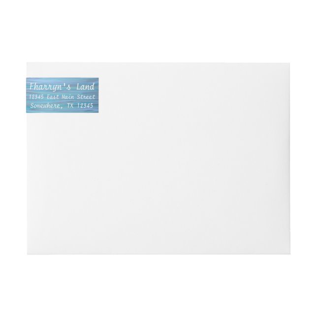 Turquoise Mail | Blue Teal Calm Water Brushstroke Wrap Around Label (Front)