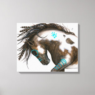 Turquoise Majestic Horse BiHrLe ArT Canvas Print