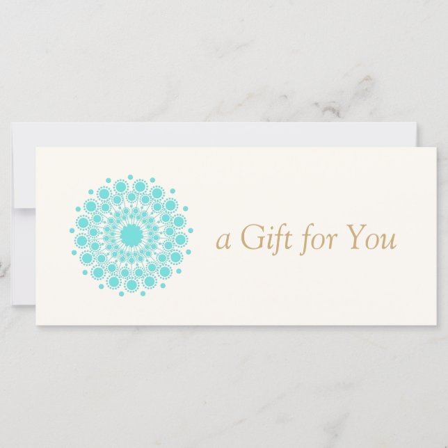 Turquoise Mandala Beauty Spa Gift Certificate (Front)