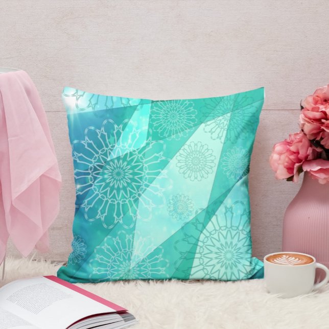 Turquoise Mandala THROW PILLOW (Creator Uploaded)