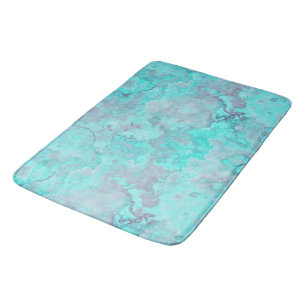 Turquoise Marble Abstract Bath Mat