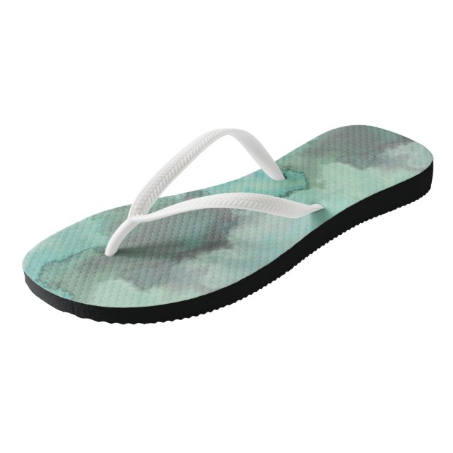 Turquoise Marble Abstract Jandals (Angled)