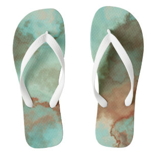 Turquoise Marble Abstract Jandals