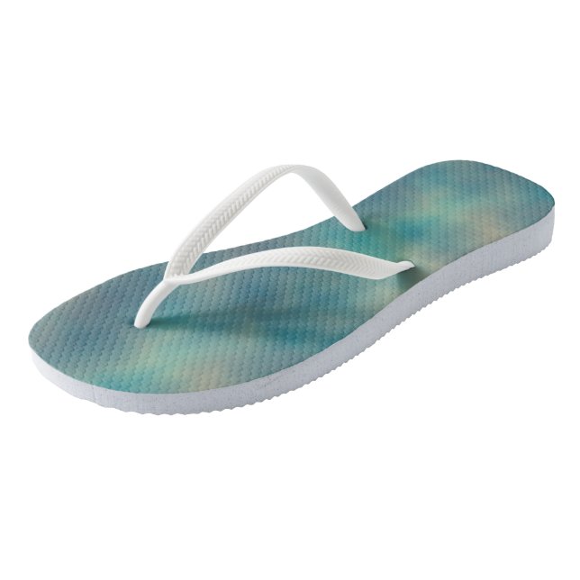 Turquoise Marble Abstract Jandals (Angled)