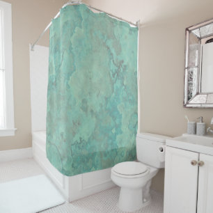 Turquoise Marble Abstract Shower Curtain