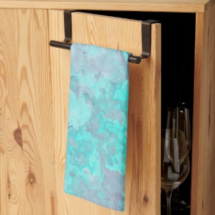 Turquoise Marble Abstract Tea Towel