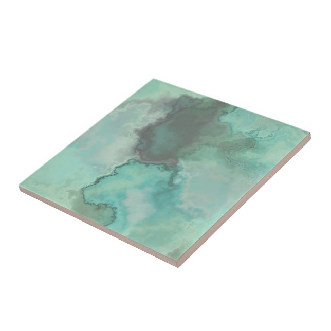 Turquoise Marble Abstract Tile (Side)