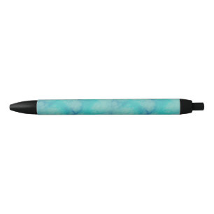 Turquoise marble black ink pen