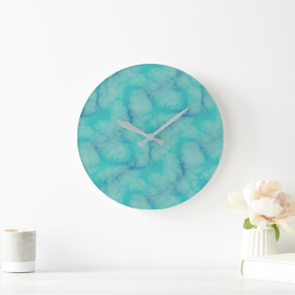 Turquoise marble large clock