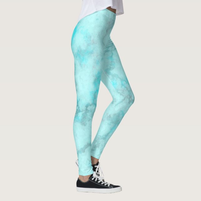 Turquoise Marble Leggings (Right)