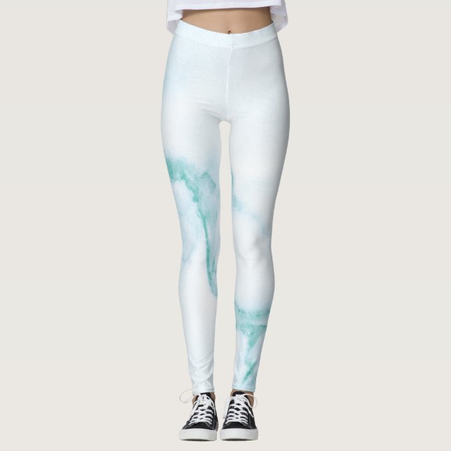 Turquoise Marble Leggings (Front)