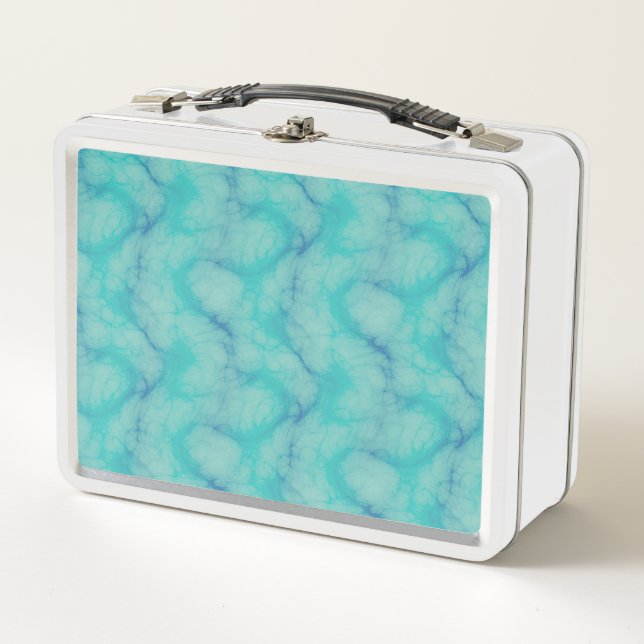 Turquoise marble metal lunch box (Front)