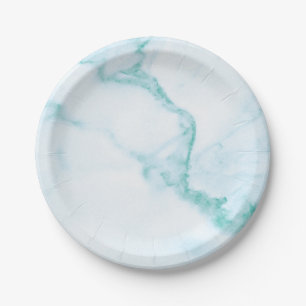 Turquoise Marble Paper Plate