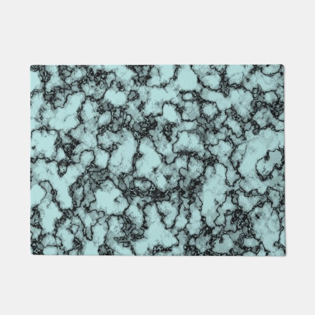Turquoise Marble Pattern Doormat (Front)