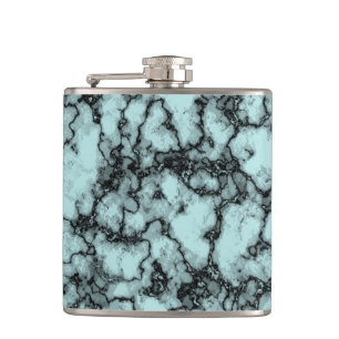 Turquoise Marble Pattern Hip Flask