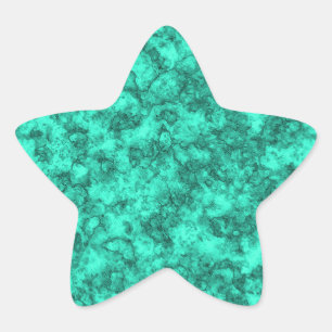 Turquoise marble star sticker