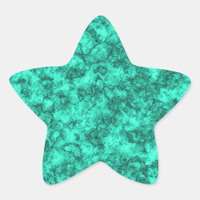 Turquoise marble star sticker (Front)