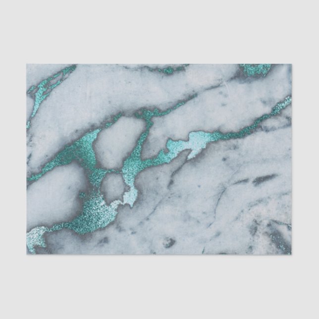 turquoise marble stone texture tissue paper (Front)