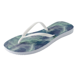 Turquoise Marble Swirl Abstract Jandals