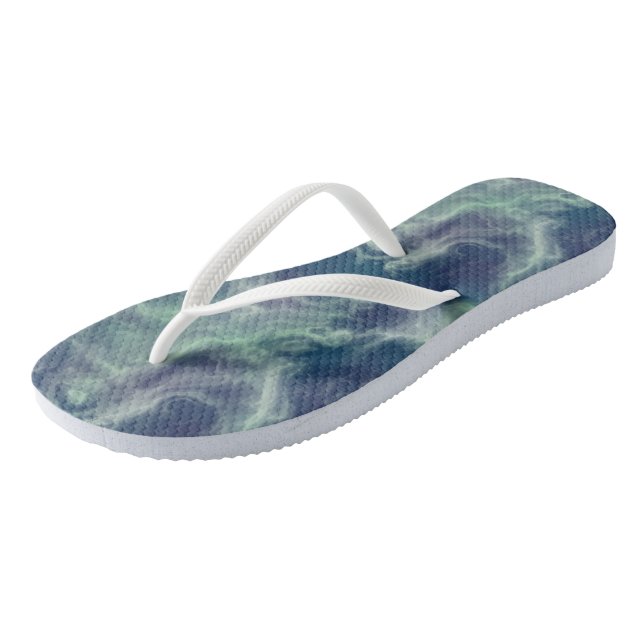 Turquoise Marble Swirl Abstract Jandals (Angled)