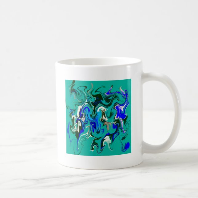 Turquoise marble texture coffee mug (Right)