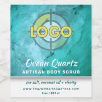 Turquoise Marble Texture Logo Custom Branded