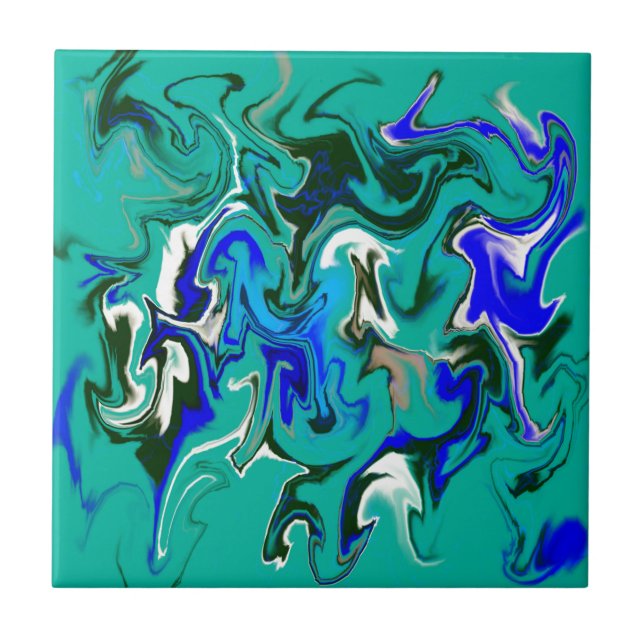 Turquoise marble texture tile (Front)